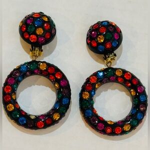 VTG 80s Jewellians Colorful Clip Earrings